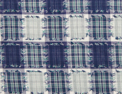 ALGODON CUADROS SIMULAN PARCHES AZUL