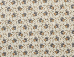 ALGODON CRUDO FLORES GRIS