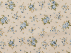 ROSAS AZULES FONDO MARFIL