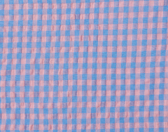 SEERSUCKER BICOLOR AZUL Y TEJA