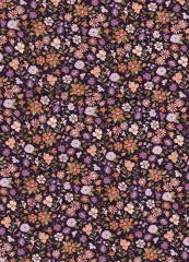 FLORES NARANJAS FONDO MORADO