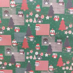 BÚHOS NAVIDAD FONDO VERDE