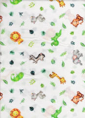 TROZO ANIMALES DE LA SELVA CON HOJAS 50cm