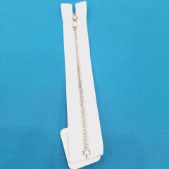 CREMALLERA DIENTE NIQUEL BLANCA  16CM