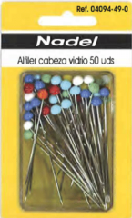 ALFILERES CABEZA VIDRIO NADEL