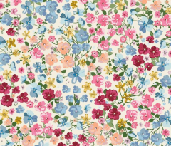 ALGODON FLORES AZULES ROSAS Y ROJAS