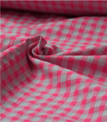SEERSUCKER FUCSIA FLUOR CUADRO GRANDE