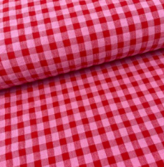 TROZO SEERSUCKER ROJO CUADRO GRANDE 45 a 50cm