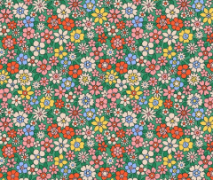 FLORES SOBRE FONDO VERDE