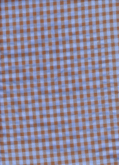 TROZO VICHY SEERSUCKER AZUL MARRON CUADRO GRANDE 60 a 65cm