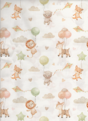 ANIMALES CON GLOBOS Y NUBES