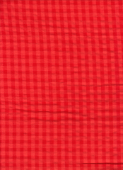 TROZO SEERSUCKER NARANJA Y ROJO CUADRO GRANDE 50 a 55cm