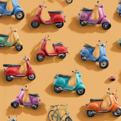 VESPAS Y BICIS FONDO NARANJA