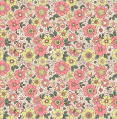 LIBERTY AMARILLO Y SALMON CON MARIPOSAS