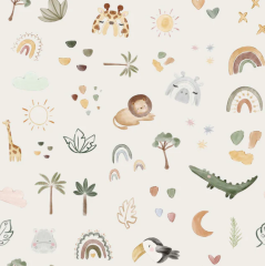 ANIMALES SELVA Y ARCOIRIS