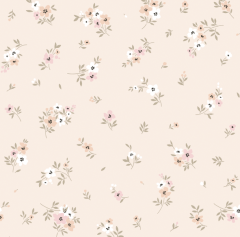 MUSELINA FLORES FONDO BEIGE