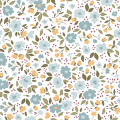 PEQUEÑAS FLORES AZULES Y AMARILLAS