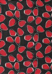 TROZO FALSA SEDA NEGRA DIBUJO ROJO 160cm 