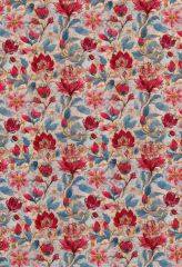 ALGODON FLORES TURQUESA Y FUCSIA