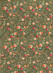 FLORES ROSAS FONDO VERDE