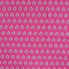 VOILE FUCSIA FLORES AZULES