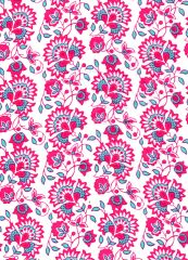 VOILE BLANCO FLORES FUCSIA