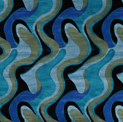 TROZO PUNTO VISCOSA PETROLEO Y NEGRO 200cm