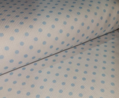 PIQUE TOPO CELESTE FONDO BLANCO