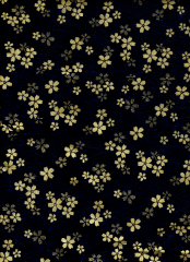 SAKURA DORADA FONDO AZUL MARINO