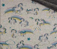 SUDADERA PELO UNICORNIO GRIS/AZUL