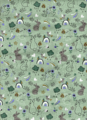 TROZO CONEJITOS FONDO VERDE 45cm